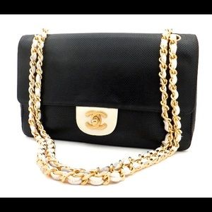 Authentic Chanel Perforated Black & White 2.55  Flap bag